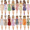 20 Set Fashion Girl Doll Toy Dresses Outfit Clothes Costume Doll Accessories Compatible For Barbie Dolls（10x dresses+6x necklaces+4x glasses）. 