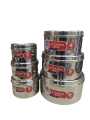 Duro Stainless Steel Stackable Round Food Storage Containers Set of 7 Sizes. 