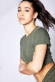 Women's Army Green Crop Top T Shirt. 
