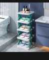 HMT     High Quality Foldable X Shape Plastic Shoe Rack Multi-Layer Non-Woven Shoe Cabinet Home Standing Holder. 