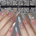 12 Grids Mini Shape Rhinestones White Nail Gems Glass Diamonds Stones Nail Art Accessories. 