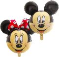 Mickey Mouse Head Foil Balloon & 6 Red Black Latex Balloons For Kids Birthday Party Decoration. 
