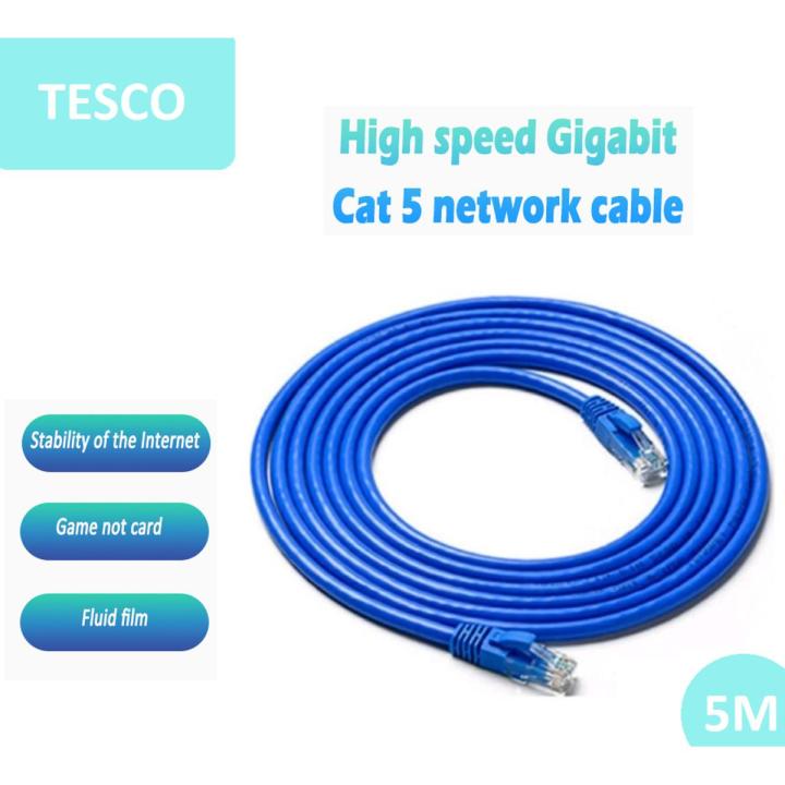 Copper 5 Meter Ethernet Cable High Speed RJ45 CAT5 Internet Cable Lan Network Wire High Quality Lead Modem Cord Router Computer Cable(5M)