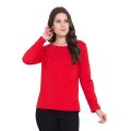 Basic Black Round Neck Full Sleeves T-Shirt For Women. 