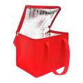 Foldable Large Cooler Bag Portable Food Cake Insulated Bag Aluminum Foil Thermal Box Waterproof Ice Pack Lunch Box Delivery Bag Red. 