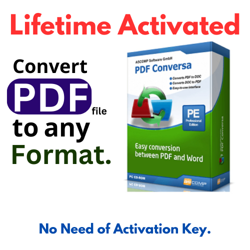 ASCOMP PDF Conversa Pro: Converts PDF documents to other formats, such as Word, Excel, and PowerPoint .(Lifetime Activated)