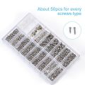 2000 Stück Edelstahl Brillen Uhr Reparatur Schraube Ersatz Kit Set. 