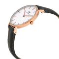 Daniel Wellington White Dial Black Leather Strap Watch For Women DW00100173. 