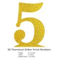 Styrofoam 3D Numbers Glitter Finish (Golden) Number 5. 