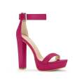 Women Fashion Stylish 4-Inch Block Heels Sandals in Vibrant Shades Ideal for Bridal Parties and Every Occasion - Easy to Walk and Comfortable Black, Orange, Shocking Pink, Light Pink, Green, Maroon, Brown, Skin Purple, Red, Blue, Yellow. 