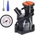Pump, Upgraded Mini Portable Pump, Foot Bike Pump with Pressure Gauge, Tire Inflator Device, High Pressure Air Pump Portable Foot Pedal Bicycle Tire Pump Air Inflator Pump Portable Aluminum Foot Pumps NOTE random color will be delivered. 