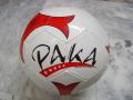 1-PC PAKA Lightweight Heading Soccer Ball Size 5 Hybrid Machine Stitched PU Cover Natural Latex Bladder For Outdoor Grassy Field Youth Football 250 Grams Circumference 27-28" - Red. 