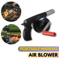 Outdoor Cooking BBQ Fan, Hand Crank BBQ Charcoal Blower Portable Barbeque Air Blower with Manual Handle Speed Control for Outdoor Barbecue, Picnic Camping and Hiking(black). 