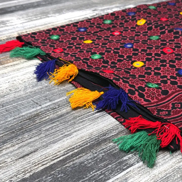 Sindhi%20Ajrakh%20Chaddar%20hand%20crafted%20with%20Embroidered%20Sequins%20for%20ZENZ%20Vintage%20Women's%20Pakistani%20Traditional%20Wear%20Fashion%20-%20Image%205