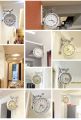 Double Sided Wall Clock Hanging Round Clock - Beautiful Floral Decorative Double Sided Quartzz Wall Clock- Best Gifts for Relatives and Friends. 