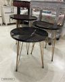 YES TO DECOR  1 Pcs / Set of 3 Round Coffee Table HIGH Gloss Nesting End Tables - Round Wood Stacking Coffee Side Tables with Metal Legs for Living Room, Home Office, Nightstands for Bedroom, Sturdy Easy Assembly - 3 Piece Modern Nesting Table Living Room. 