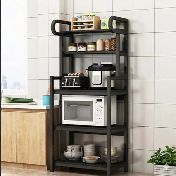 5%20Tier%20Kitchen%20Storage%20Rack%20with%20Wooden%20Shelves%20&%20Black%20Iron%20Frame%20%7C%20Heavy%20Duty%20Microwave%20Oven%20Stand%20%7C%20Multi%20Layer%20Kitchen%20Organizer%20for%20Oven,%20Stove%20&%20Accessories%20%7C%20Space%20Saving%20Rack%2024x16x60%20Inches%20-%20Image%204