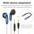 Classic Earplugs Sennhei MX500 Powerful Bass Wired Earbuds HiFi Stereo Earphones USB-C 3.5mm Transparent Headphones With Mic. 