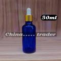 (50ml) Empty High Grade Essential Oil Serum Glass Dropper Refillable Bottle in Color Blue (50ml). 