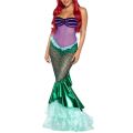 Women's Mermaid Party Costume, Strapless Tube Tops Ruffle Sequin Long Tail Cosplay Fancy Dress. 