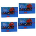 Jumbo Geometry Pencil Box Pack of 4 for Kids spider man geometry box with calculator Pack of 4 for boys box in Blue color. 