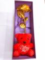 24K Gold Plated Rose with Teddy suitable for valentine day and anniversary etc. 