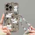 Trendy Brand Cartoon Luxury 3D Wavy Curved Edge Plating Case Compatible for IPhone 15 13 11 14 12 Pro Max 7Plus XR X 6s 7 15 8 6 Plus XS Max SE 2020 Funny Cute Kitten Doodle Cover. 