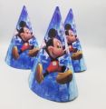 MICKEY MOUSE THEME BIRTHDAY CAPS - PACK OF 10 BIRTHDAY PARTY CAPS - MICKEY MOUSE BIRTHDAY CAPS. 