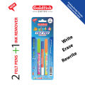 Goldfish Kids Felt Pen with Erasable Blue Ink - (2 Felt Pen with 1 Ink Remover in Blister Pack) -  2 Colourful Blister Packing. 