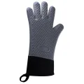 Premium Oven Gloves Insulated Long Anti-scalding Mitts for Cooking black. 