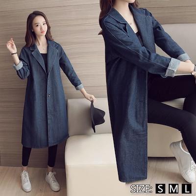 Fashion Denim jeans Long Coat For Women
