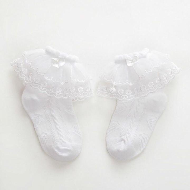 Newborn Toddle Baby Girls Tutu Socks Bow Lace Toddler Ruffle Frilly Cotton Short Socks Ankle Socks 2-12 Years