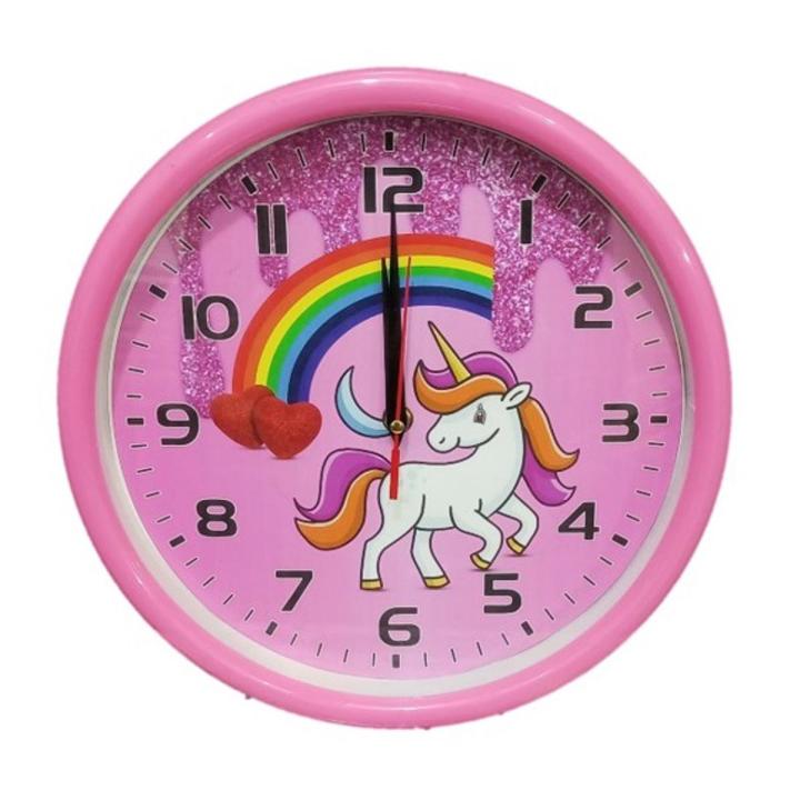 Wall Clock For Kids Room Unicorn Character Design