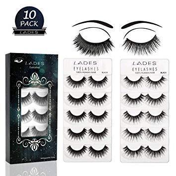 Pack of 10 - Pairs of Thick  Bridal Eyelashes - Black