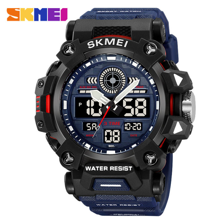 SKMEI  Dual-Display Electronic Wristwatches With Luminous 50m Waterproof Mutifunctional Sports Watch For Men 2226