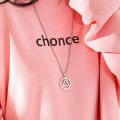 European and American models of hip-hop Eminem sweater chain Eminem the same triangle round pendant titanium steel necklace. 