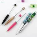6 Pieces Creative Beadable Pens Stationery Portable Classroom Presents Bead Ballpoint Pen for Office. 