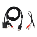 JAERBEE VGA Cable for Dreamcast High Definition + 3.5mm to 2-Male RCA Adapter. 