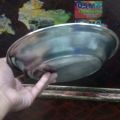 3 Pcs Round Deep Plates Steel Tasra 9 inches 90ml. 