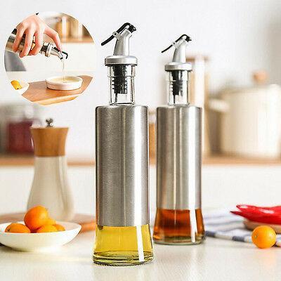 1pc Glass Olive Oil Dispenser Stainless Steel Protection Bottle