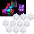 LED Ice Cube Shape Glass Lights-Food safe Polystyrene Plastic and Salt Liquid Activated Submersible, Reusable-Color Change, Battery Operated for Weddings, Parties. 