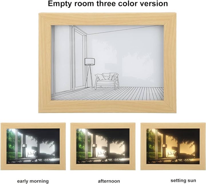 Painting Decoration Light, LED Glowing photo frame,Experience light and shadow The Art of Photo Frame,LED Light Painting Wall Art, LED Light Painting Wood Frames