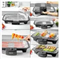 Chefman Electric Smokeless Indoor Grill w/Non-Stick Cooking Surface & Adjustable Temperature Knob from Warm to Sear for Customized BBQ Grilling, Dishwasher Safe Removable Water Tray, Black. 