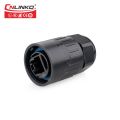 CNLINKO PBT Plastic Shell Waterproof IP67 RJ45 Connector 1/4 Bayonet Connecting RJ45 Ethernet Adapter 8P8C Industry Plug Socket. 