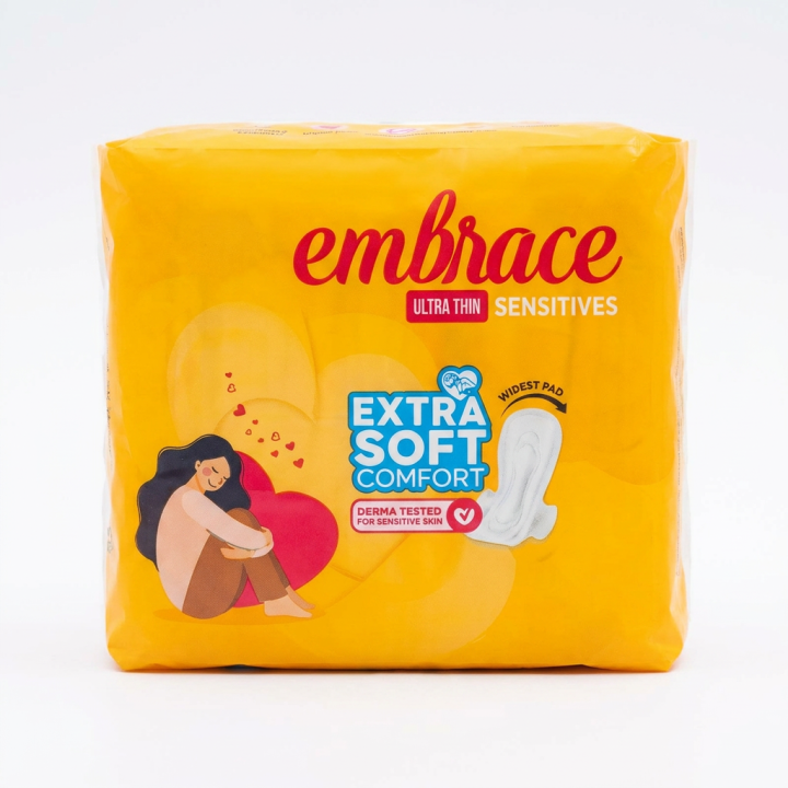 Embrace Sensitives Ultra Thin Sanitary Pads Extra Long 8 Pads