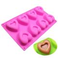 Heart Shape Silicone Soap and Baking Mold 8 Cavity. 