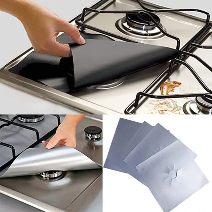 4%20Pcs%20Square%20Foil%20Gas%20Hob%20Protector%20Liner%20Reusable%20Easy%20Clean%20Protection%20Pad%20Gas%20Stove%20Stovetop%20Protector%20Kitchen%20Accessories%20-%20Image%202