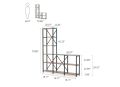 9-Shelf Bookshelf, Industrial Ladder Corner Etagere Bookcase. 