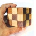 3x3x3 Wooden Snake Cube Puzzle, Brain Teaser Puzzle for All Age Groups, make chain into a cube. 