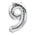 NUMBER FOIL BALLOON IN SILVER COLOR - 16 INCH. 